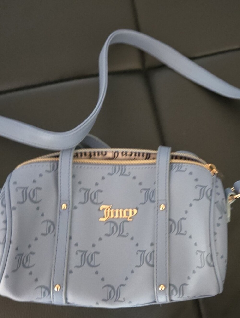 Cultured Denim Blue Crossbody Bag by Juicy Couture